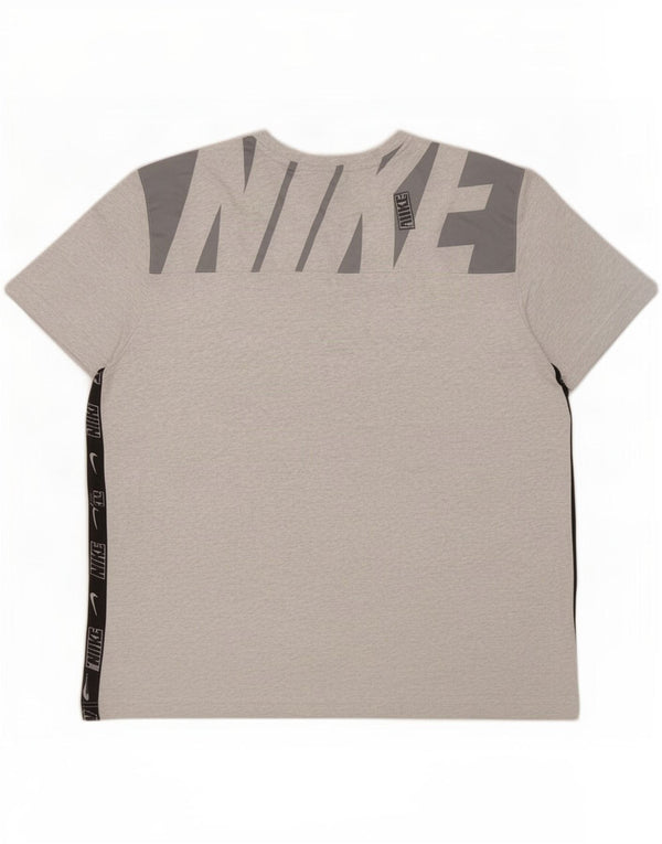 Nike Mens Graphic T-Shirt Top 2XL Grey Colourblock Cotton