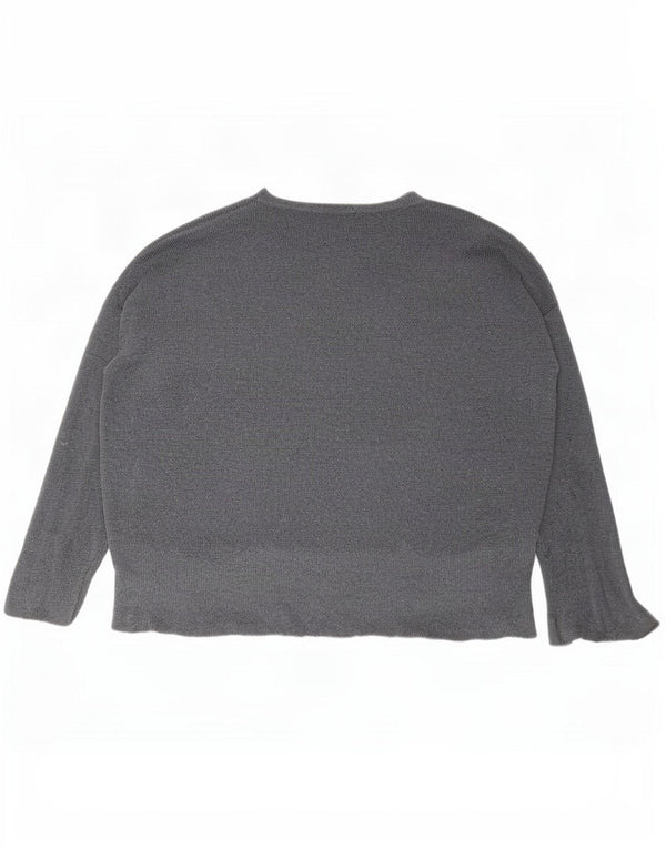Zara Womens Oversized Crew Neck Jumper Sweater UK 10 Small Grey