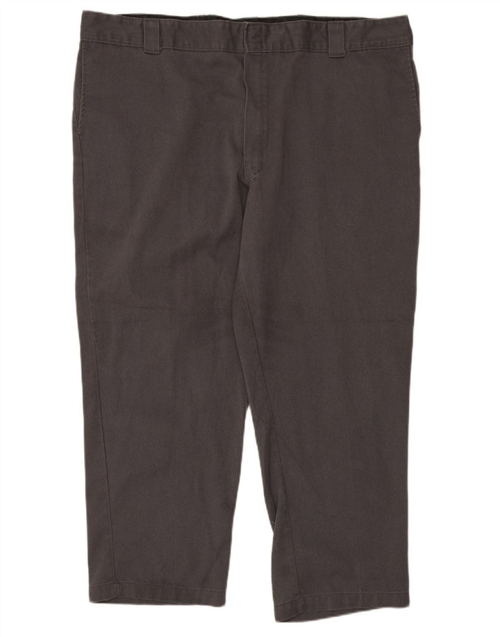 DICKIES Mens Straight Chino Trousers W48 L27 Grey Polyester