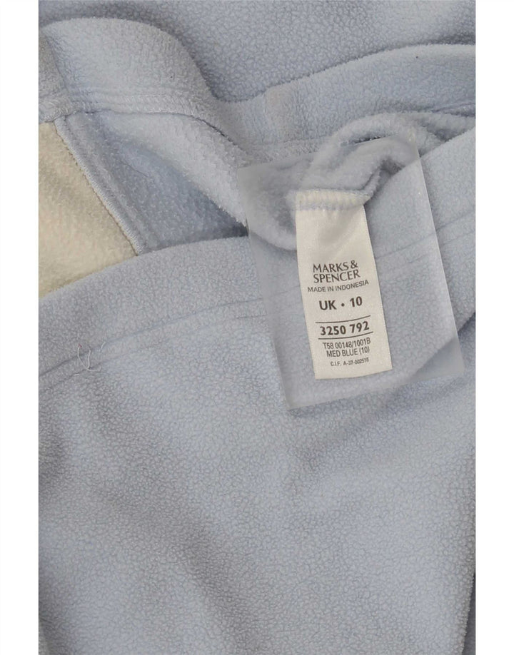 Marks & Spencer Womens Oversized Fleece Jacket UK 10 Small Blue Polyester
