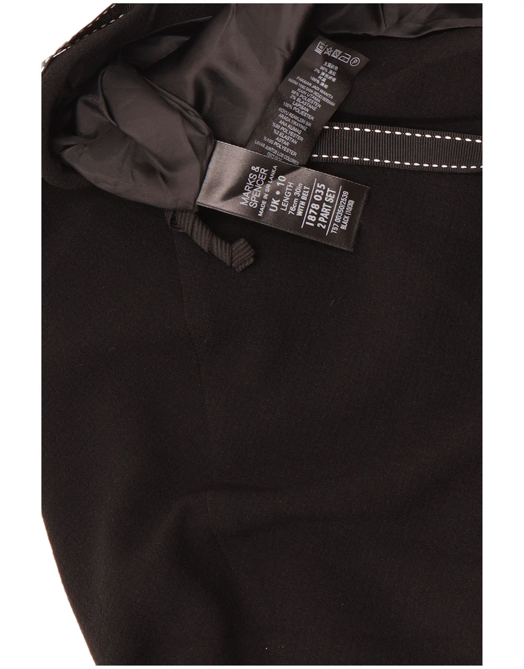 Marks & Spencer Womens A-Line Skirt UK 10 Small W30  Black Polyester