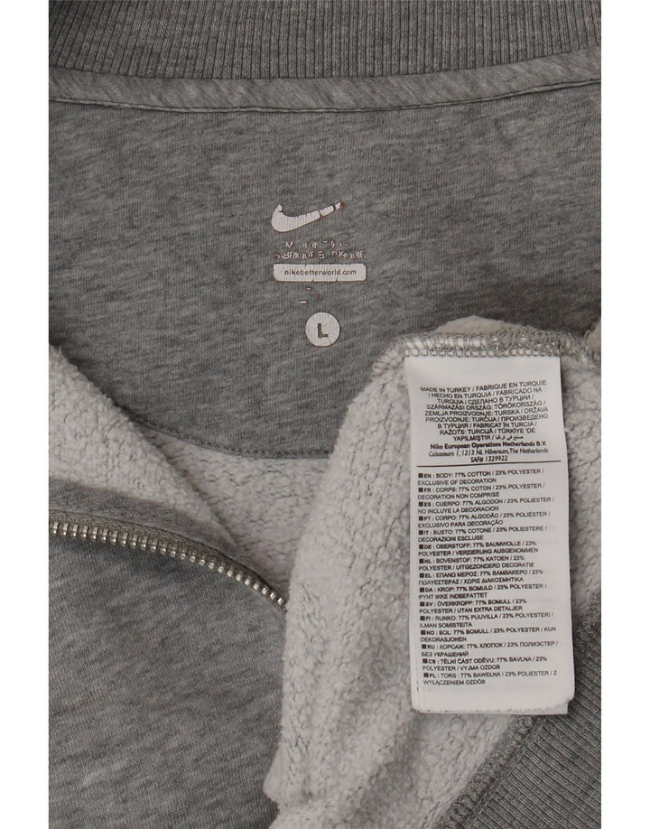 NIKE Mens Tracksuit Top Jacket Large Grey Flecked Cotton