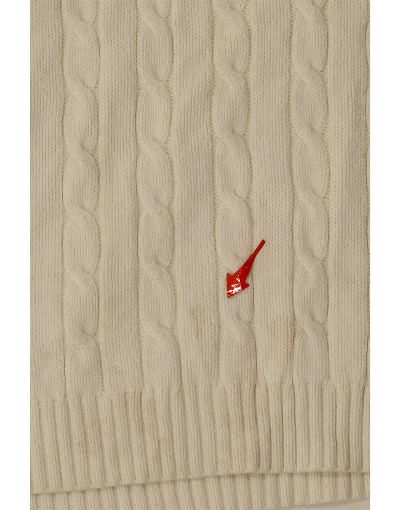 EDDIE BAUER Womens Roll Neck Jumper Sweater UK 14 Medium Off White Cotton Vintage Eddie Bauer and Second-Hand Eddie Bauer from Messina Hembry 