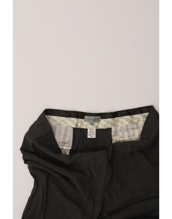 JIGSAW Womens Bootcut Casual Trousers US 14 XL W34 L31 Grey Wool Vintage Jigsaw and Second-Hand Jigsaw from Messina Hembry 