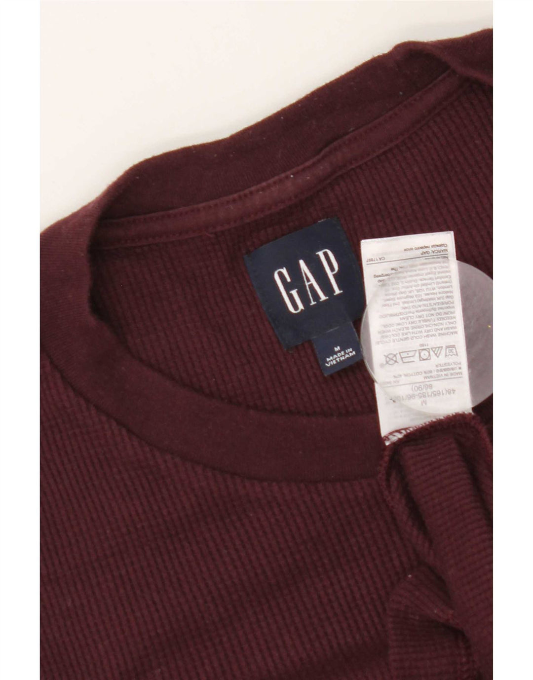 Gap Mens Top Long Sleeve Medium Burgundy Cotton