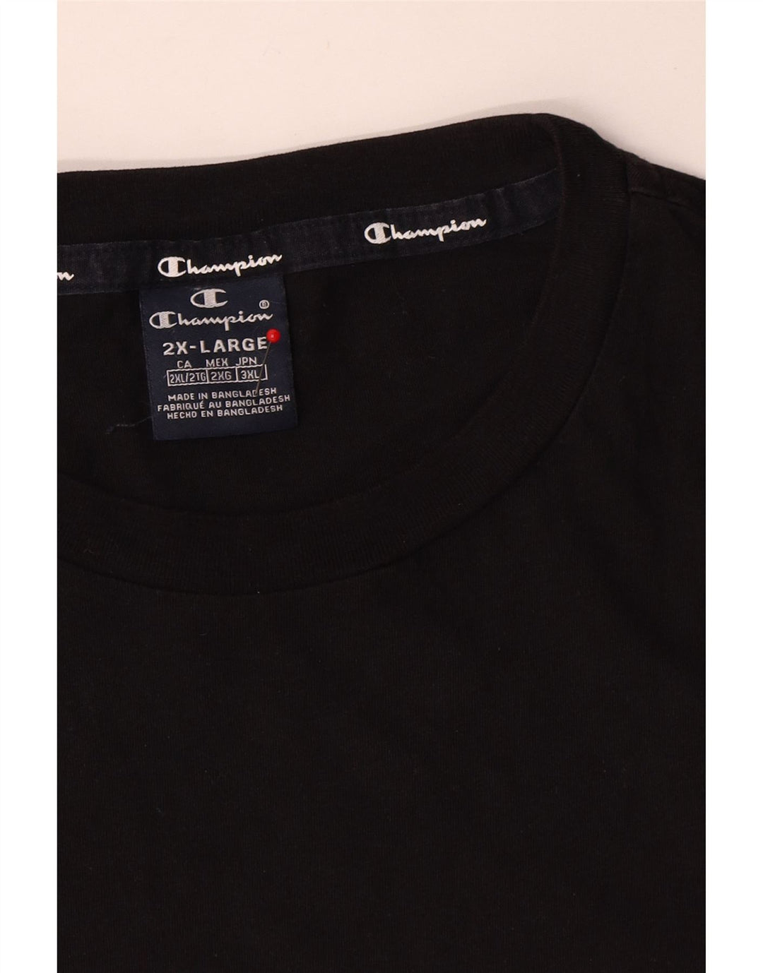 Champion Mens T-Shirt Top 2XL Black