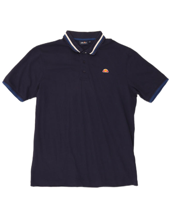 Ellesse Mens Polo Shirt XL Navy Blue Cotton
