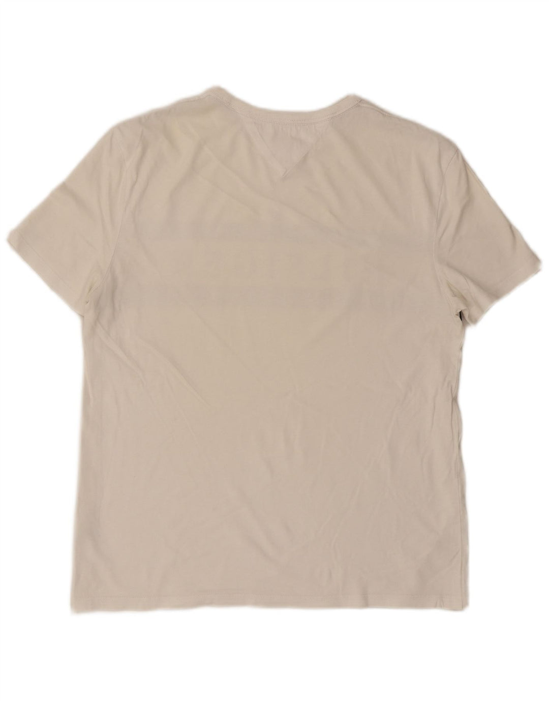 Tommy Hilfiger Mens Graphic T-Shirt Top Medium White Colourblock Cotton