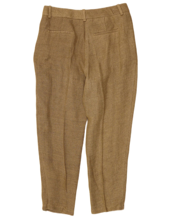 Massimo Dutti Womens High Waist Chino Trousers EU 40 Medium W30 L26 Brown