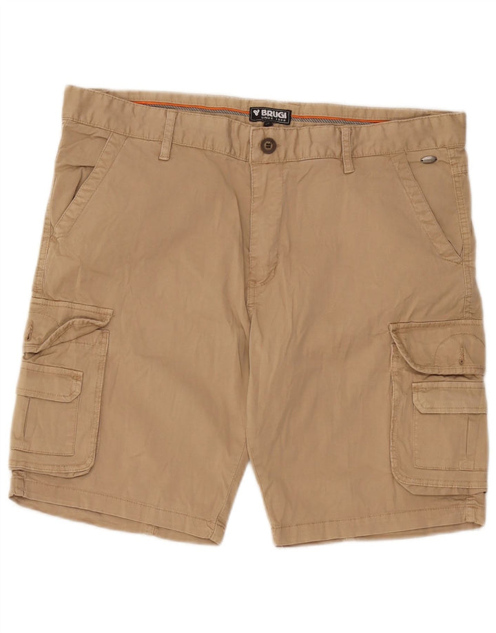 Brugi Mens Cargo Shorts W36 Large Beige Cotton