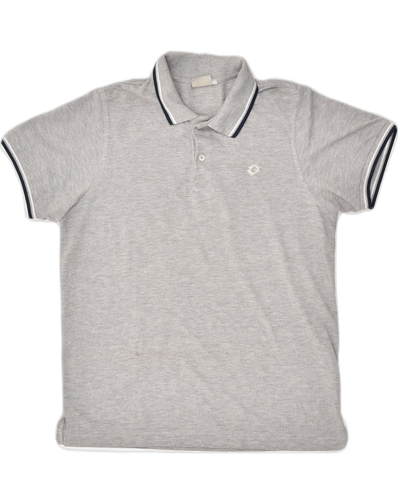 LOTTO Mens Polo Shirt Medium Grey Cotton | Vintage Lotto | Thrift | Second-Hand Lotto | Used Clothing | Messina Hembry 