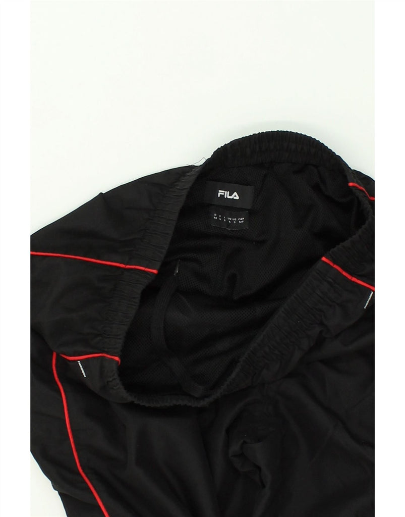 FILA Mens Tracksuit Trousers Small Black Polyester | Vintage Fila | Thrift | Second-Hand Fila | Used Clothing | Messina Hembry 