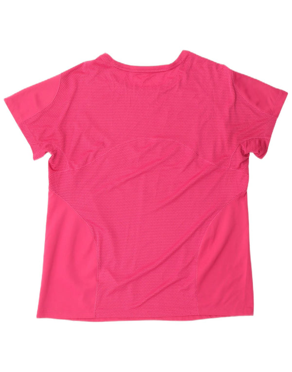 Adidas Womens T-Shirt Top UK 18 XL Pink Polyester