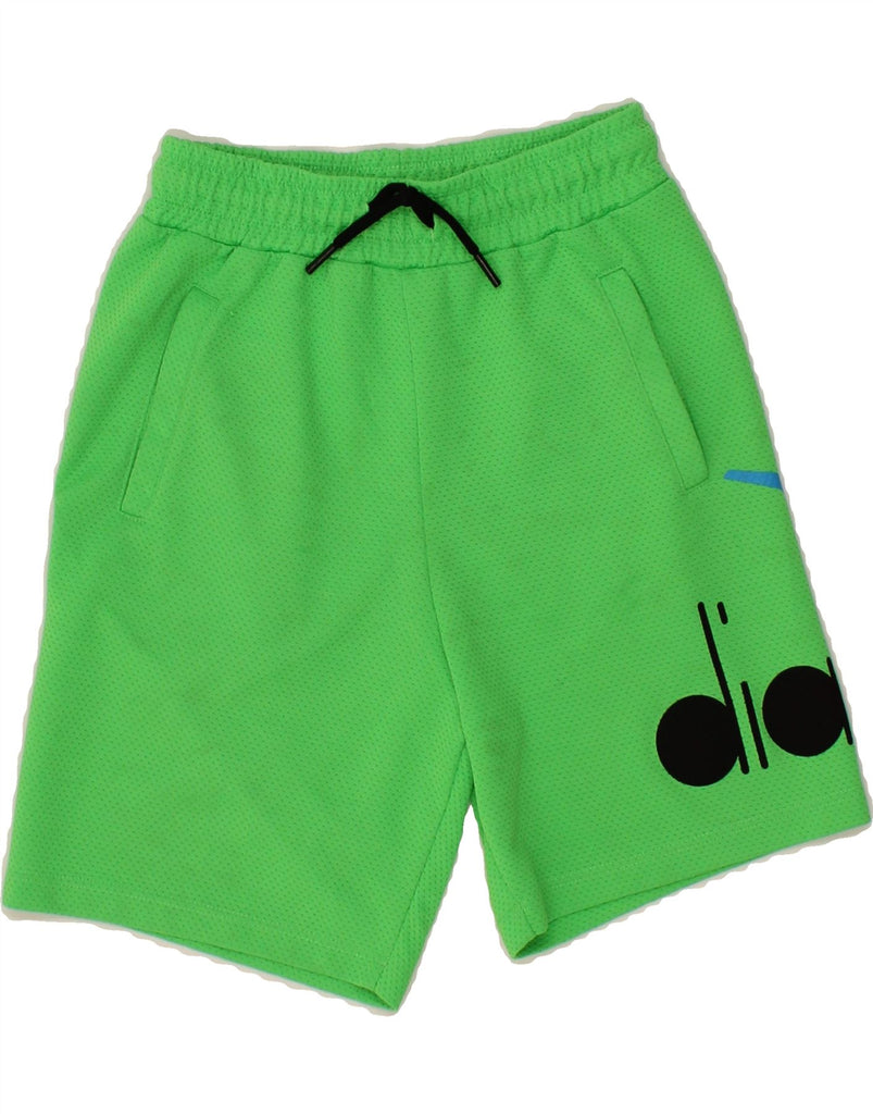 DIADORA Boys Graphic Sport Shorts 5-6 Years  Green Polyester Vintage Diadora and Second-Hand Diadora from Messina Hembry 