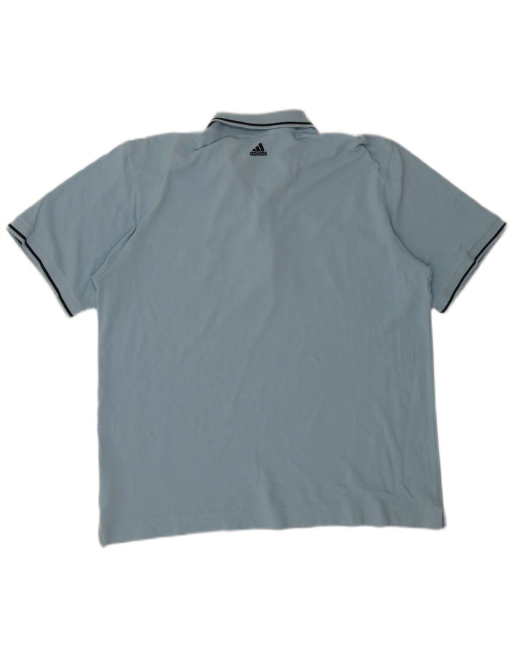 Adidas Mens Polo Shirt 2XL Blue Cotton