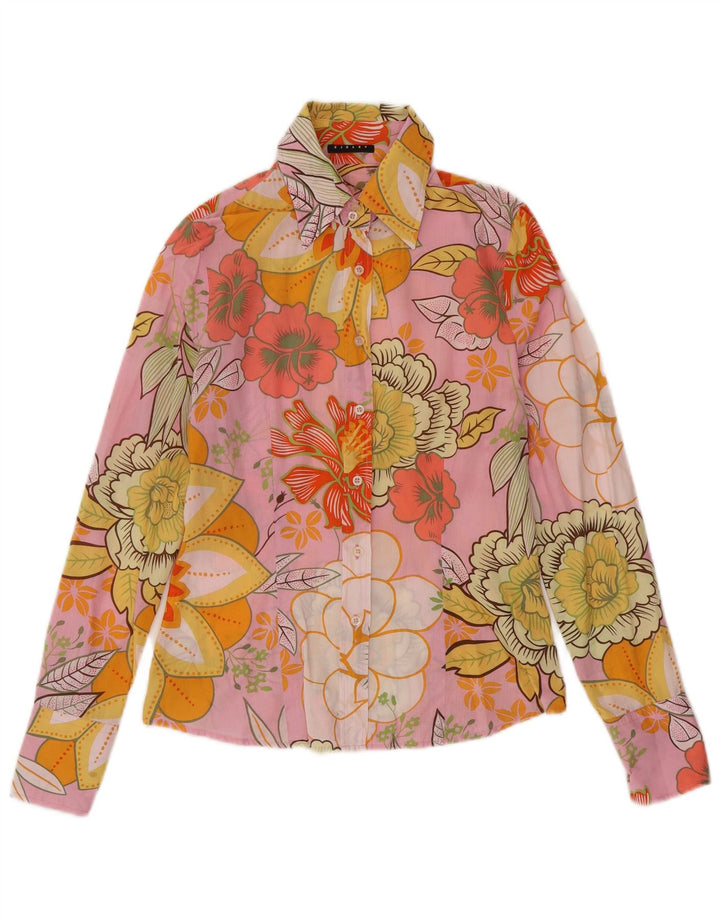 Sisley Womens Shirt UK 12 Medium Multicoloured Floral