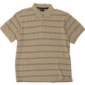 IZOD Mens Polo Shirt 2XL Beige Striped Cotton Vintage Izod and Second-Hand Izod from Messina Hembry 