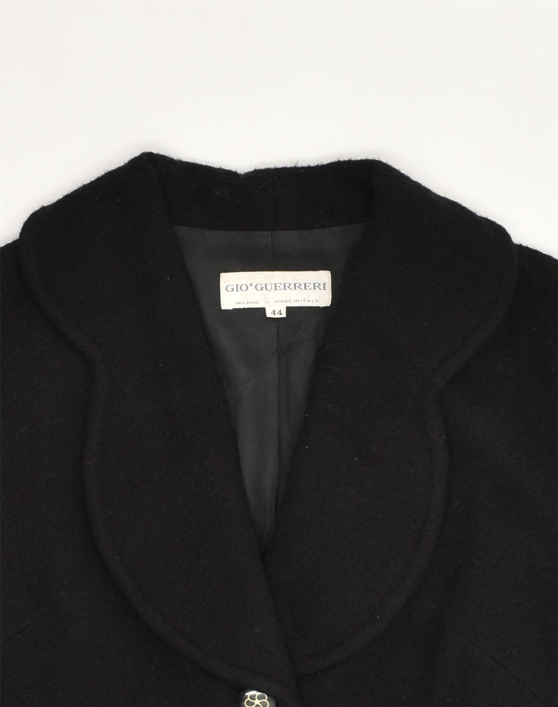 GIO GUERRERI Womens Chesterfield Coat IT 44 Medium Black Wool | Vintage Gio Guerreri | Thrift | Second-Hand Gio Guerreri | Used Clothing | Messina Hembry 