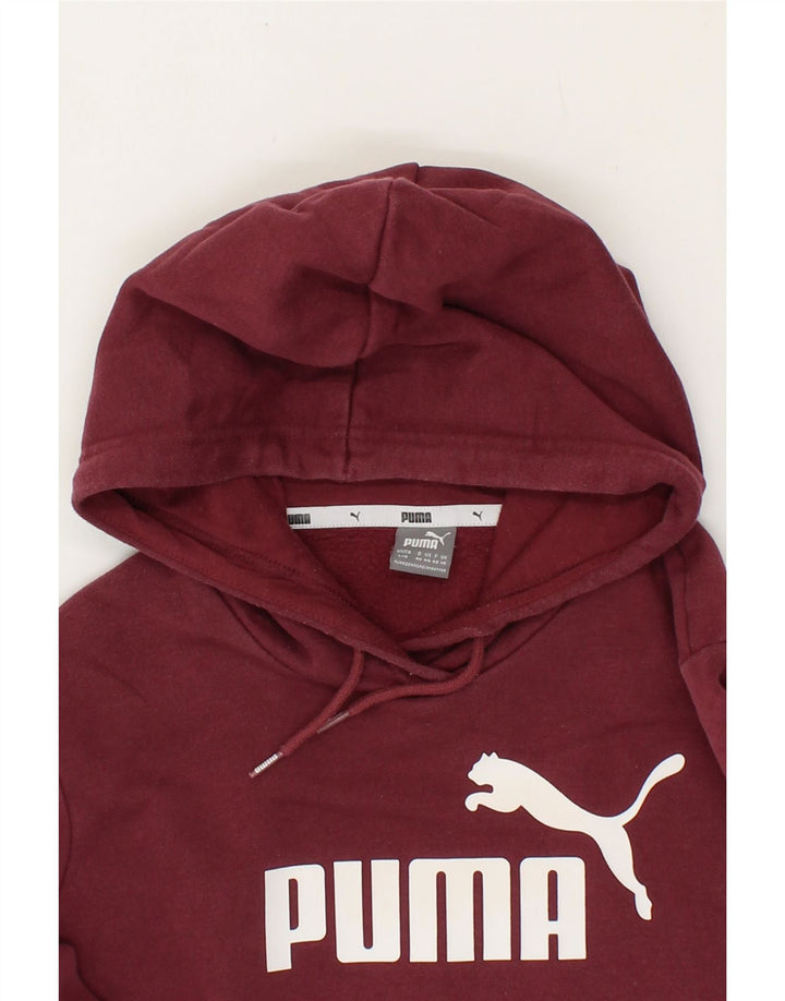 PUMA Womens Hoodie Jumper UK 14 Large  Maroon Cotton Vintage Puma and Second-Hand Puma from Messina Hembry 