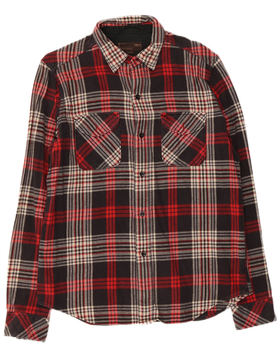 Marlboro Classics Mens Checked Slim Fit Flannel Shirt Large Black Check