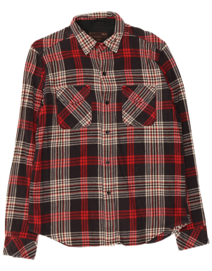 Marlboro Classics Mens Checked Slim Fit Flannel Shirt Large Black Check