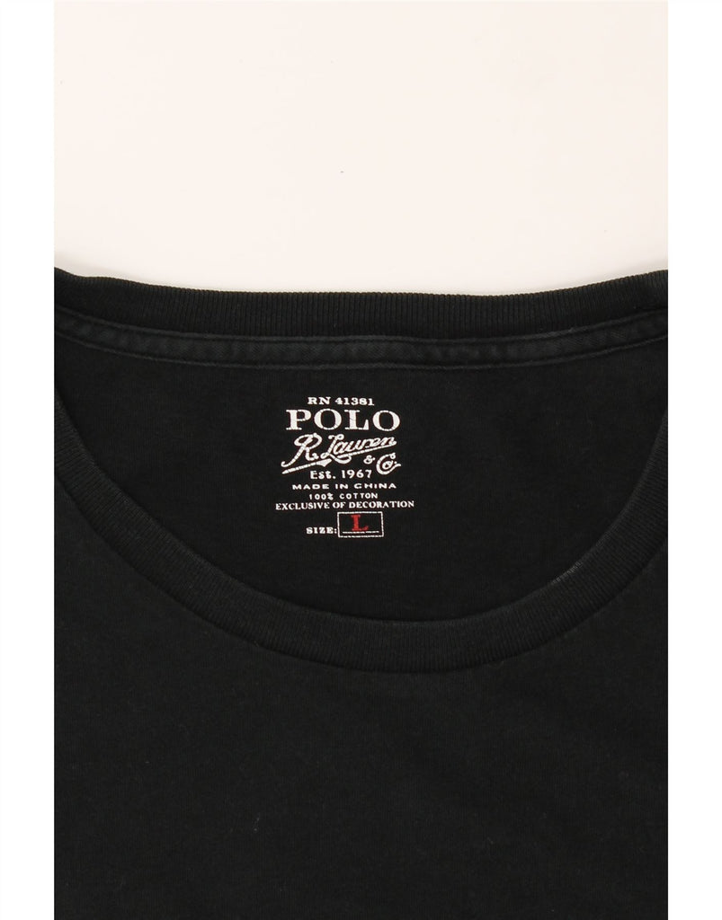 POLO RALPH LAUREN Mens Top Long Sleeve Large Black Cotton Vintage Polo Ralph Lauren and Second-Hand Polo Ralph Lauren from Messina Hembry 