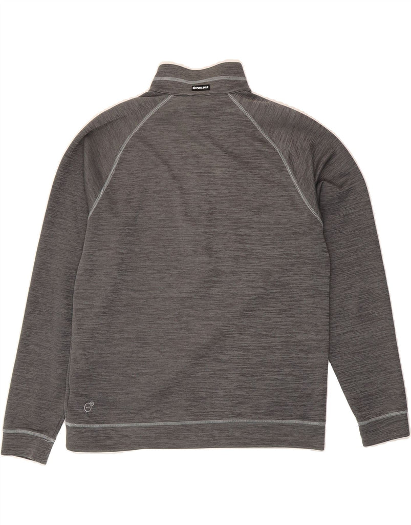 PUMA Womens Zip Neck Sweatshirt Jumper UK 16 Large Grey Flecked Vintage Puma and Second-Hand Puma from Messina Hembry 