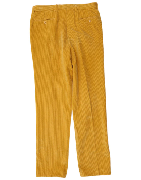 Bonato Mens Pegged Corduroy Trousers IT 52 XL W34 L35 Yellow Cotton