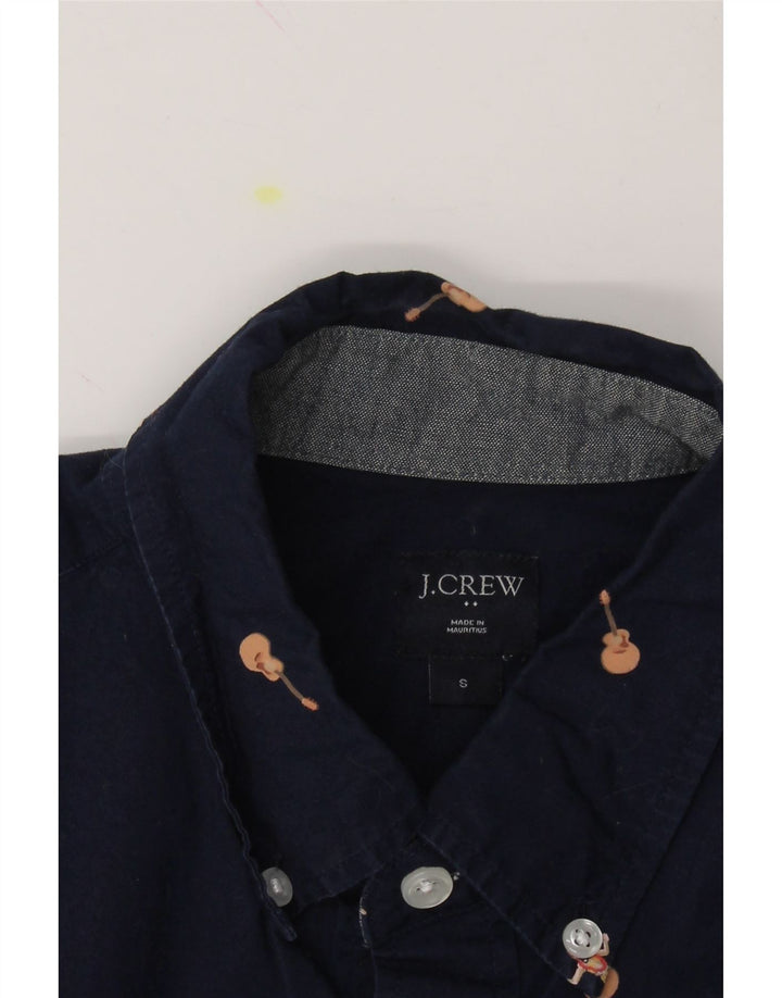 J. CREW Mens Abstract Pattern Short Sleeve Shirt Small Navy Blue Cotton Vintage J. Crew and Second-Hand J. Crew from Messina Hembry 