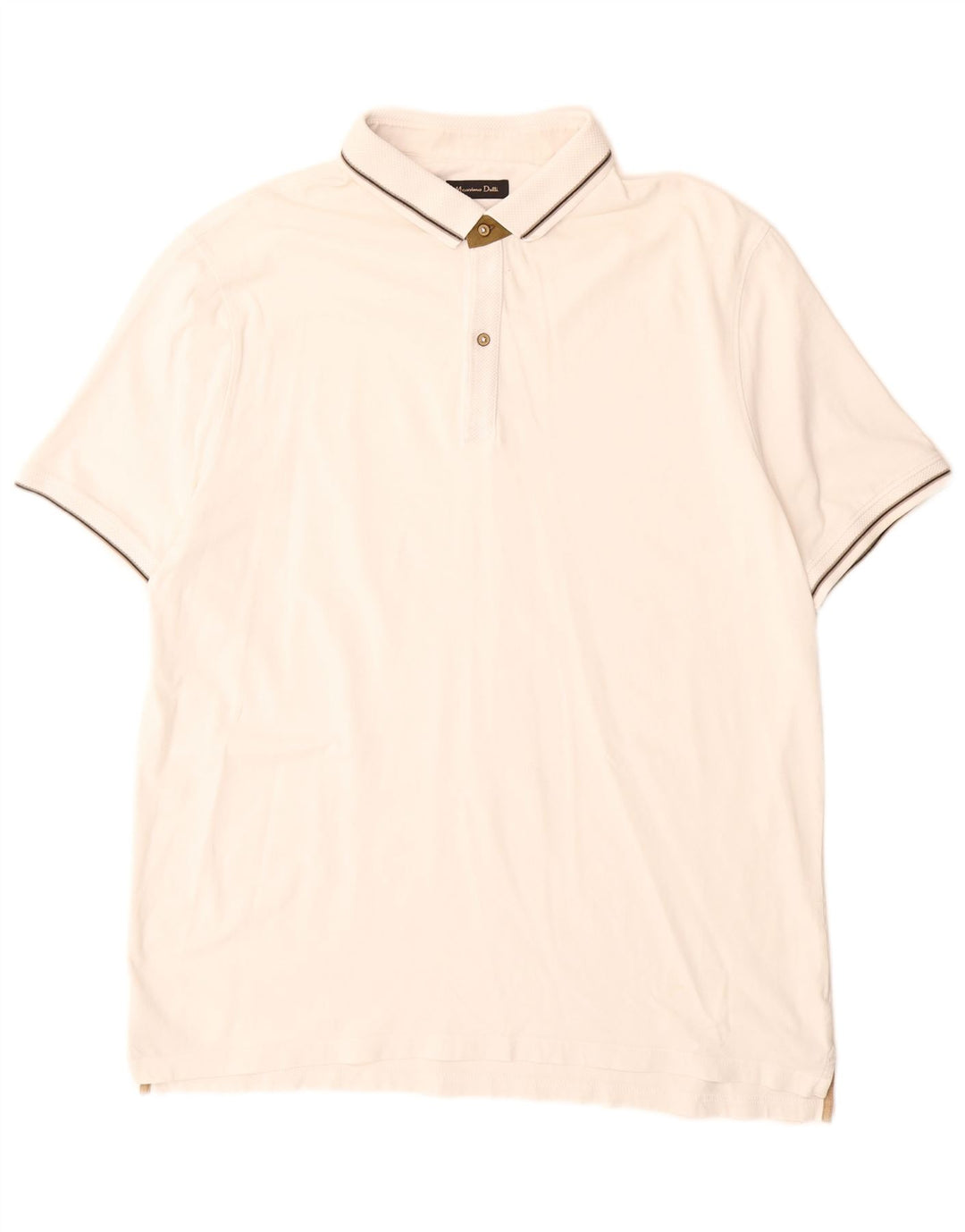 Massimo Dutti Mens Polo Shirt 2XL Off White