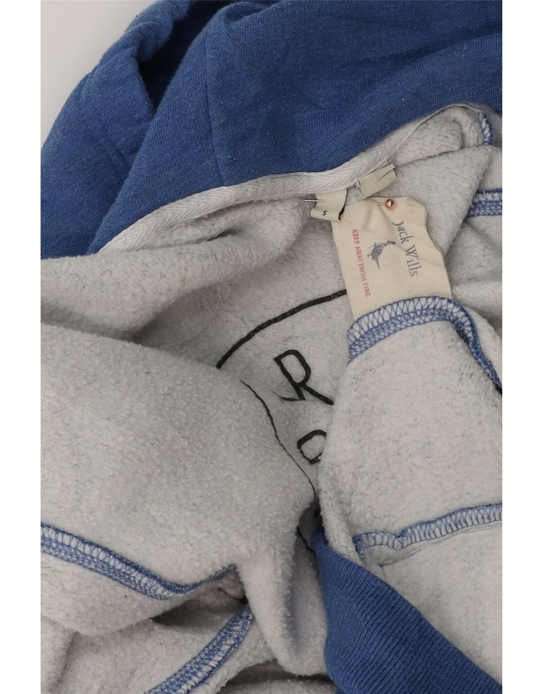 JACK WILLS Mens Zip Hoodie Sweater Small Blue Cotton