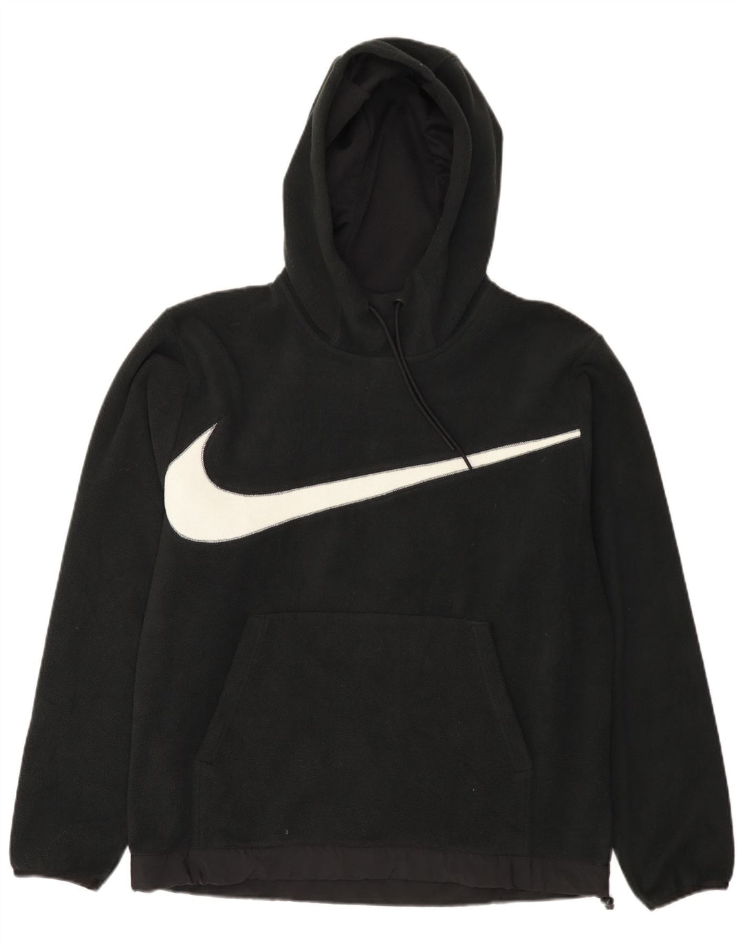 Nike Mens Graphic Hooded Fleece Jumper Medium Black Polyester