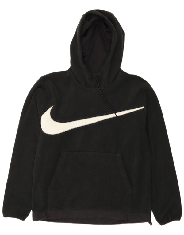 Nike Mens Graphic Hooded Fleece Jumper Medium Black Polyester