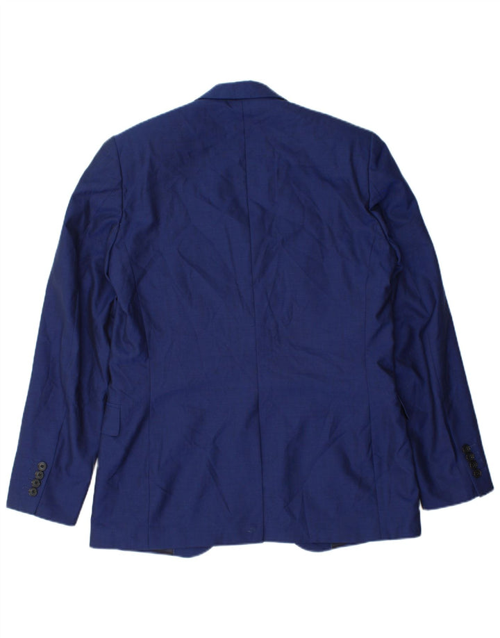 Reiss Mens 1 Button Blazer Jacket UK 40 Large Blue Wool