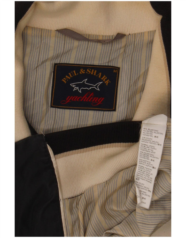 Paul & Shark Mens Bomber Jacket UK 38 Medium Grey Polyester