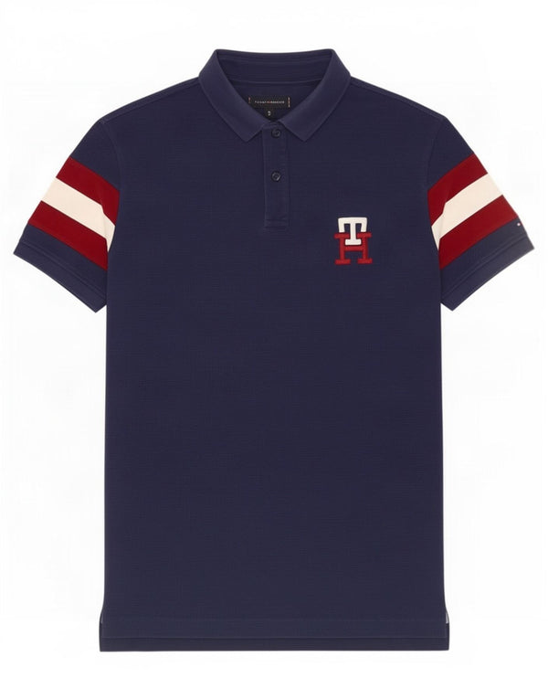 Tommy Hilfiger Mens Regular Fit Polo Shirt Medium Navy Blue Colourblock