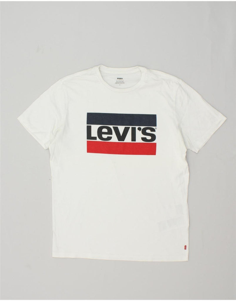 LEVI'S Mens Graphic T-Shirt Top Medium White Cotton | Vintage Levi's | Thrift | Second-Hand Levi's | Used Clothing | Messina Hembry 