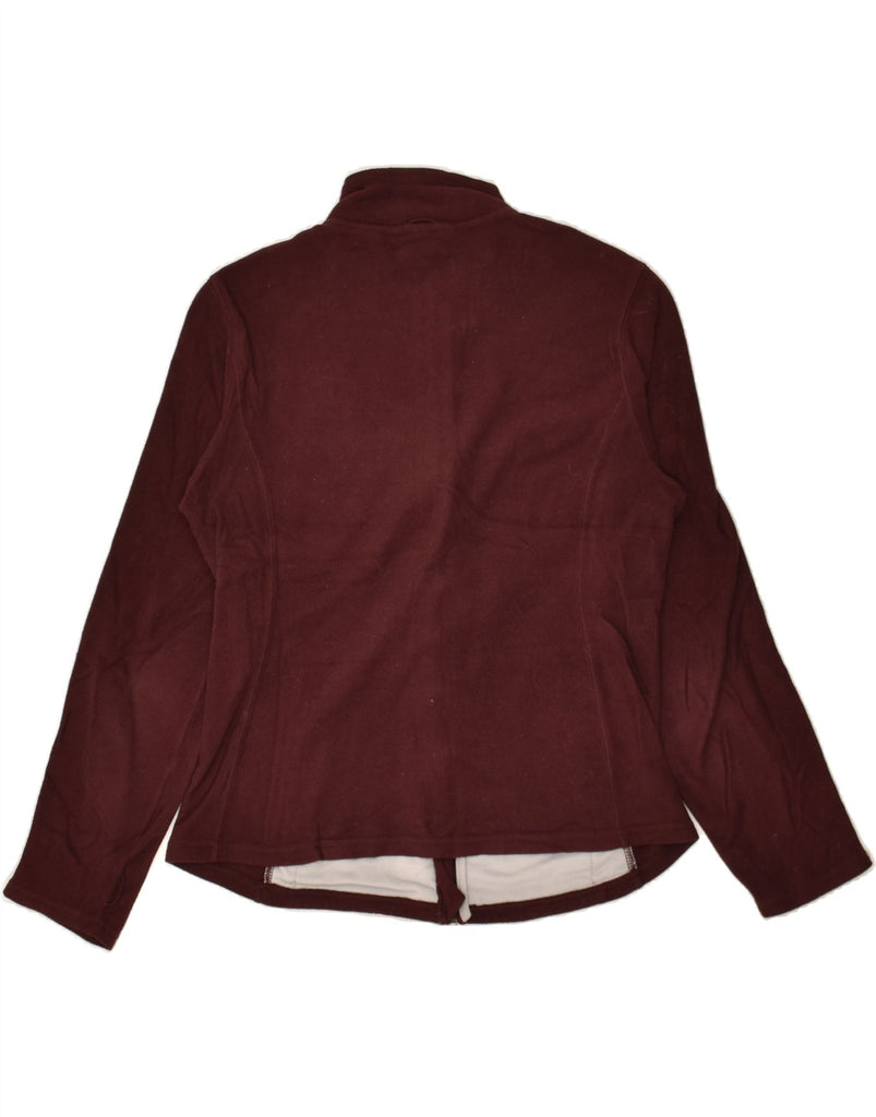 EDDIE BAUER Womens Fleece Jacket UK 12 Medium Burgundy Polyester | Vintage Eddie Bauer | Thrift | Second-Hand Eddie Bauer | Used Clothing | Messina Hembry 