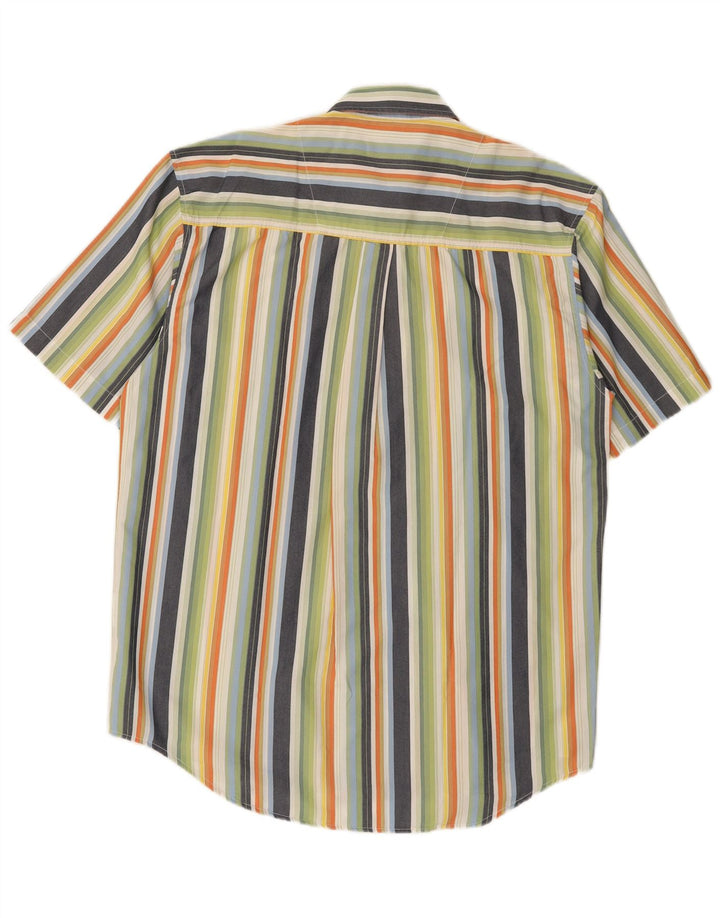 LERROS Mens Short Sleeve Shirt Medium Multicoloured Striped Cotton