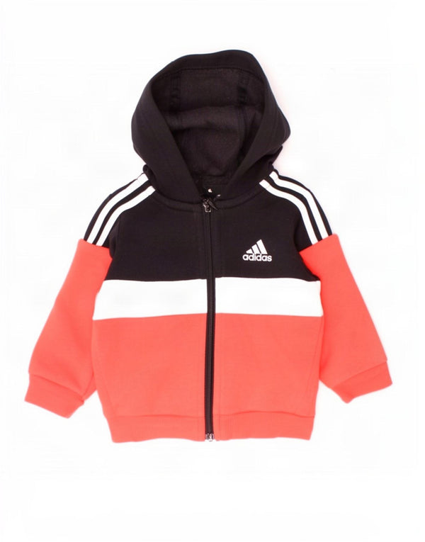 Adidas Baby Boys Zip Hoodie Sweater 3-6 Months Multicoloured Colourblock