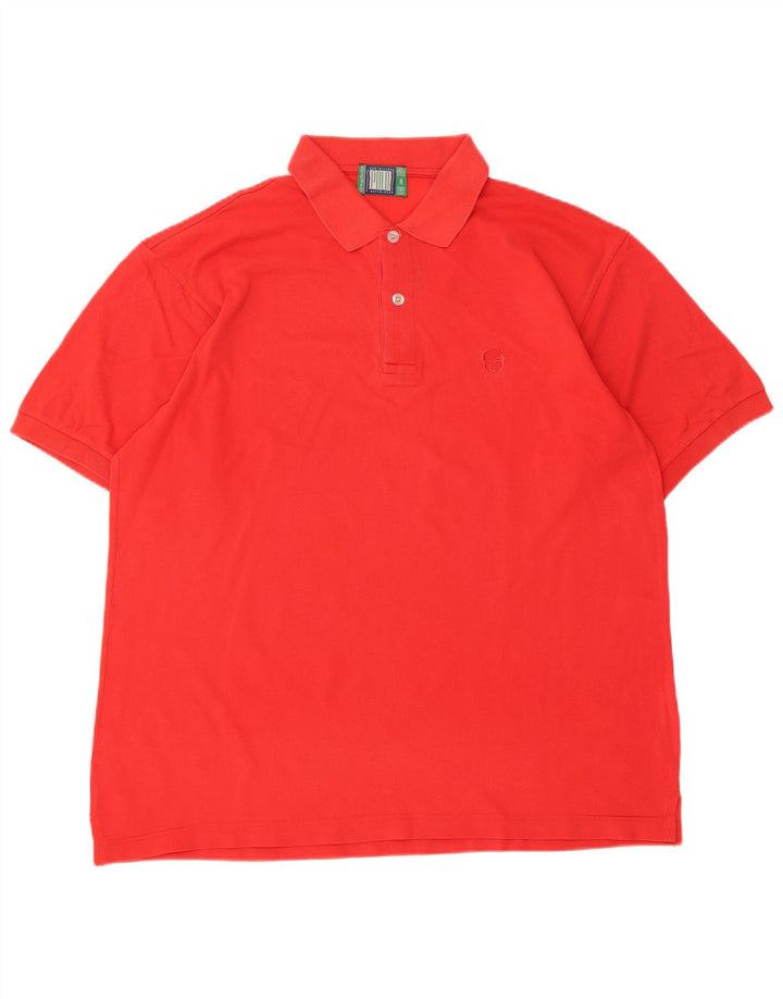 Sergio Tacchini Mens Polo Shirt Large Red Cotton