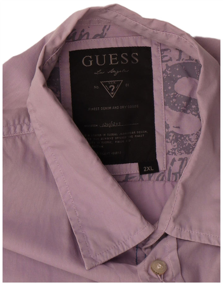 Guess Mens Shirt 2XL Purple Cotton