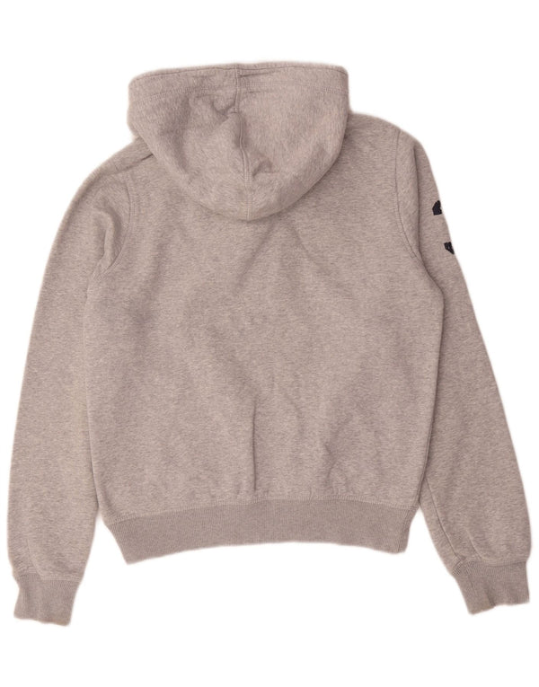 Tommy Hilfiger Mens Graphic Button Neck Hoodie Jumper Small Grey Flecked