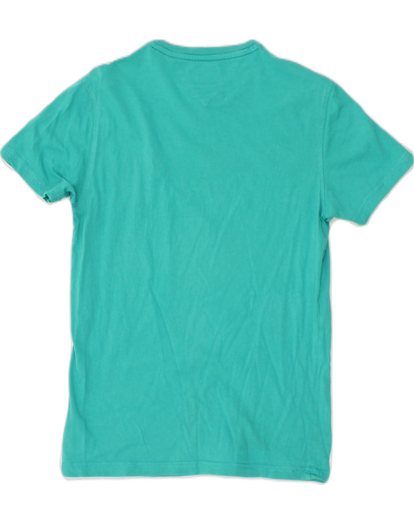 TOMMY HILFIGER Mens T-Shirt Top Small Turquoise Cotton | Vintage Tommy Hilfiger | Thrift | Second-Hand Tommy Hilfiger | Used Clothing | Messina Hembry 