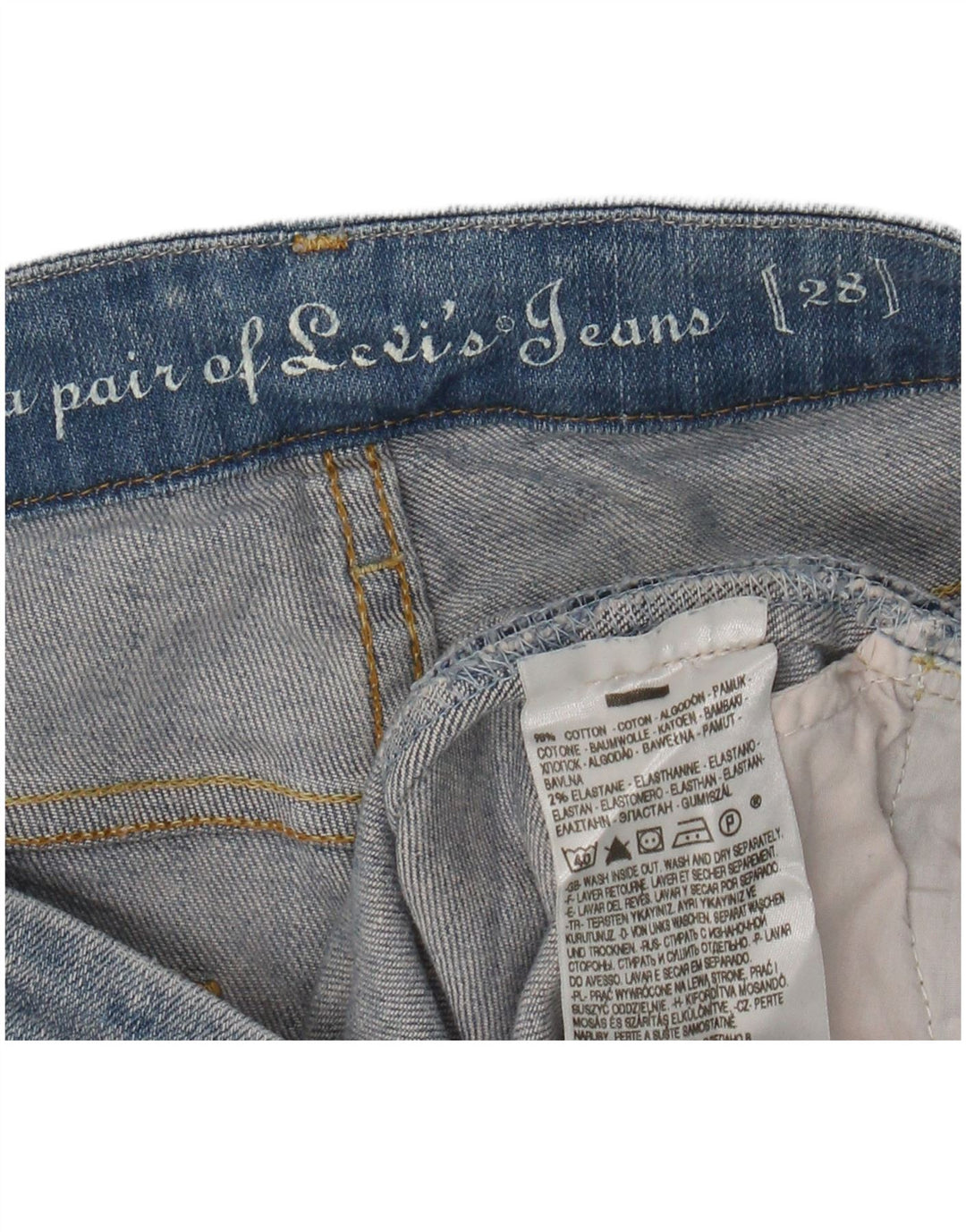 LEVI'S Womens Denim Shorts W28 Medium  Blue Cotton