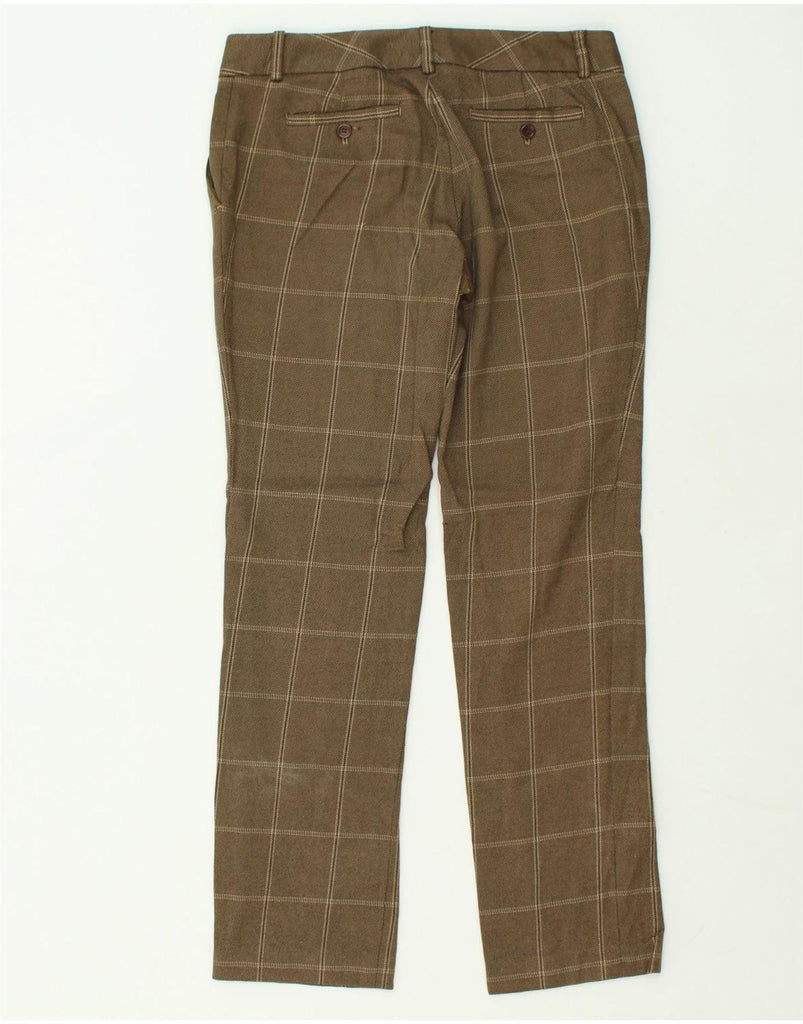 MASSIMO DUTTI Womens Slim Chino Trousers W30 L30 Brown Check Cotton | Vintage Massimo Dutti | Thrift | Second-Hand Massimo Dutti | Used Clothing | Messina Hembry 