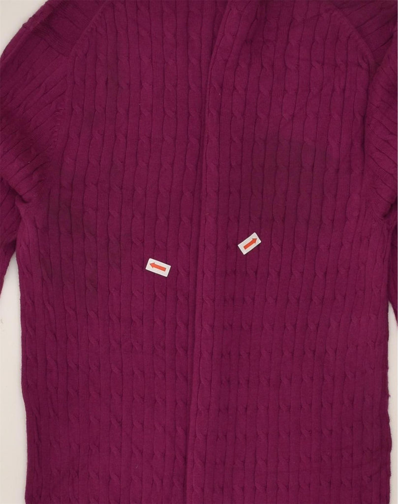 TOMMY HILFIGER Womens V-Neck Jumper Sweater UK 12 Medium Burgundy Cotton | Vintage Tommy Hilfiger | Thrift | Second-Hand Tommy Hilfiger | Used Clothing | Messina Hembry 