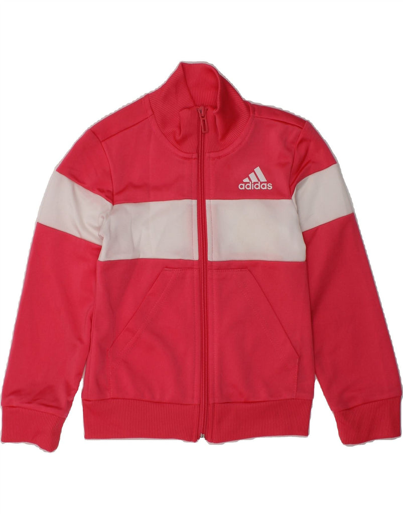 ADIDAS Girls Tracksuit Top Jacket 4-5 Years Pink Polyester | Vintage Adidas | Thrift | Second-Hand Adidas | Used Clothing | Messina Hembry 