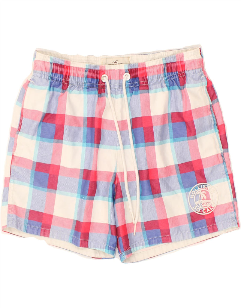 HOLLISTER Mens Swimming Shorts Small Pink Check Polyester | Vintage Hollister | Thrift | Second-Hand Hollister | Used Clothing | Messina Hembry 