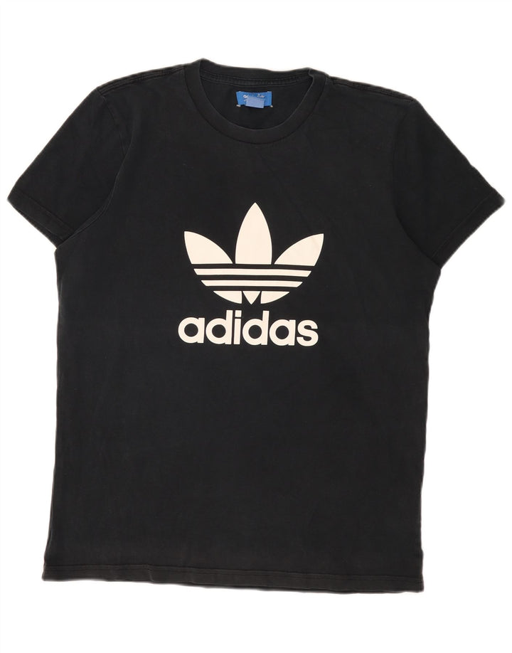 Adidas Mens Graphic T-Shirt Top Medium Black Cotton